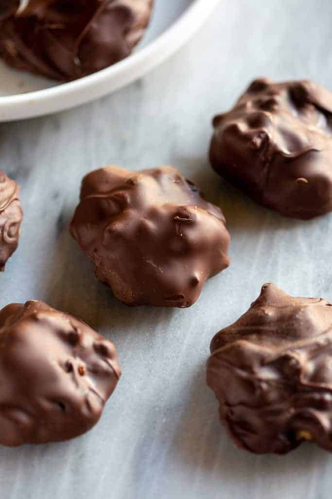 Handcrafted chocolate turtles